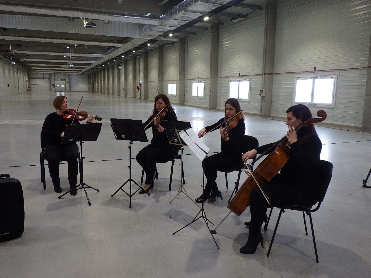 String quartet at factory opening